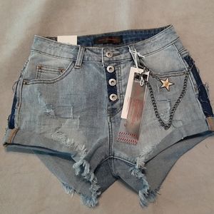 NWT RARE! Women's Denim Jeans Shorts Miss Canavaro